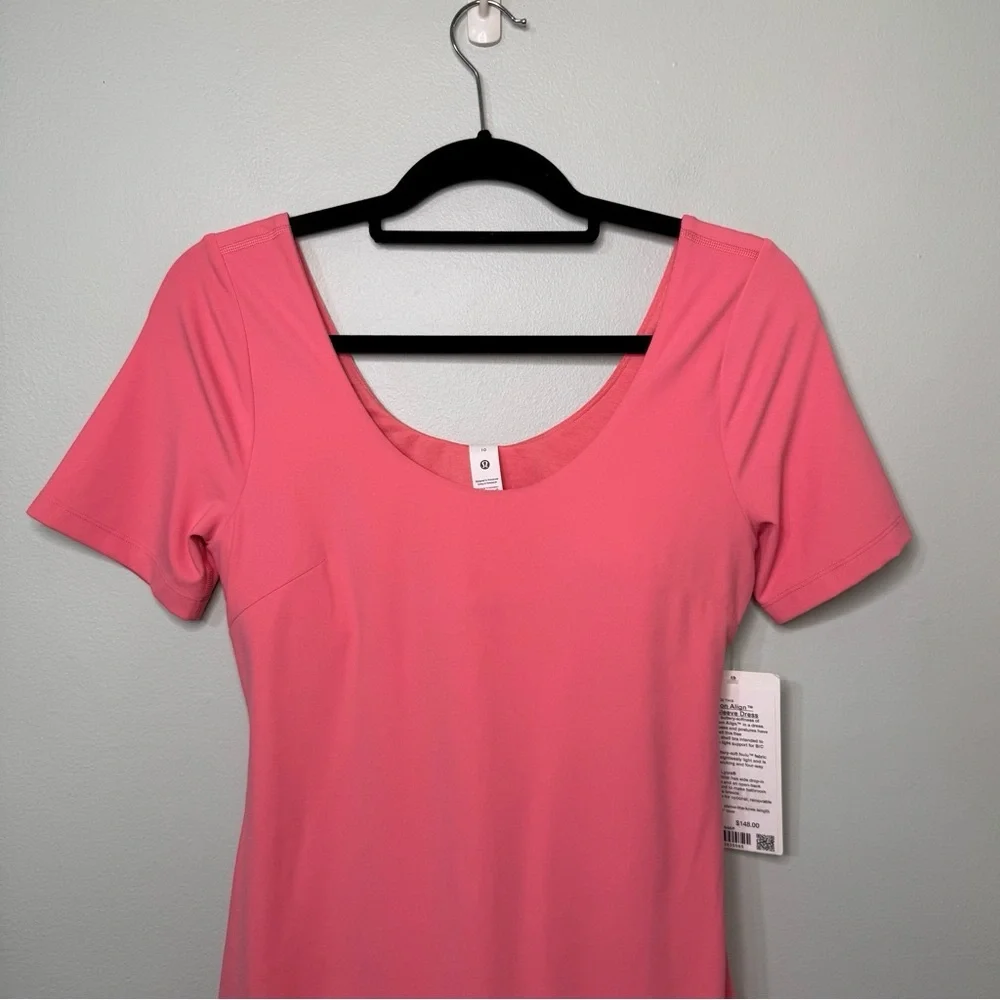 Lululemon Align Short Sleeve Dress Athletic Mini Dress Sakura Pink 10 12 NWT - Picture 4 of 15